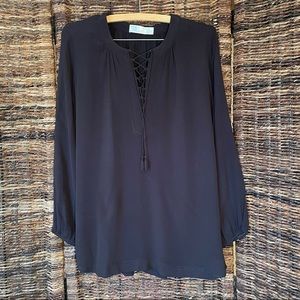 Boho peasant top. Black, Small.